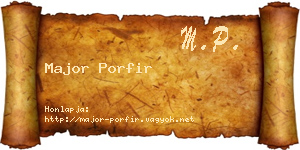 Major Porfir névjegykártya